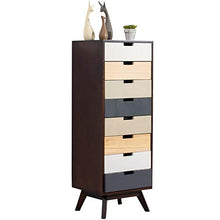 ZzheHou Cassettiera Storage Unit Comodino con 8 Cassettoni in Legno Comodini Cassetti Tabelle Camera di Stoccaggio Robusto Durevole Semplice E Grazioso (Color : Brown, Size : 40x36x112CM)