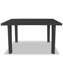 SKM Tavolo da Giardino Antracite 126x76x72 cm in Plastica