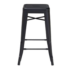 KOSMI - Sgabello da bar in metallo nero opaco, altezza sgabello alto 76 cm