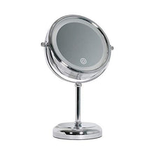 YASEking. Specchio da Toilette con Le luci, LED Illuminato Bagno Trucco Specchio con ingrandimento 5X, Batteria o USB autoalimentato, Double Sided Rotonda controsoffitto Specchio