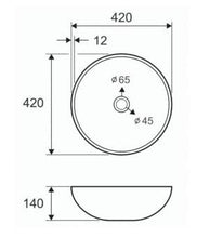 Lavabo a Bacinella Ciotola da Appoggio Vetro Silver 420x420x140