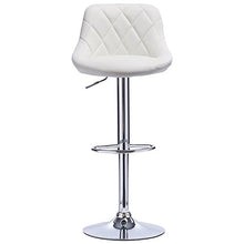 WOLTU BH23ws-2 Coppia Sgabelli da Bar Moderni Girevoli Sedia Cucina Alta con Schienale Quadrato Senza Braccioli Altezza Regolabile in Ecopelle Bianco