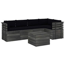 FAMIROSA Set Divani da Giardino su Pallet 6 pz con Cuscini Massello Pino-1954