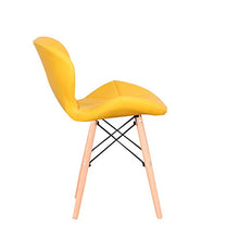 Sweethome - Set di 4 sedie da pranzo in stile retrò e moderno, in pelle imbottita e curva, per vivere (giallo)