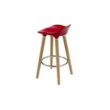 Sgabello da bar di design, base in legno, colore: rosso, 51 x 51 x 80 cm