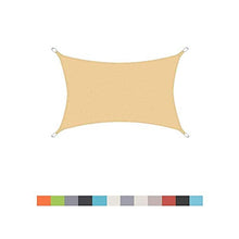 LINGXING Vela Ombreggiante, Tettuccio Parasole da Giardino Resistente all'Acqua Rettangolare 96,5% Blocco UV con Corda Libera (3X6m,Beige Giallo)