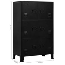 Festnight Armadio per Ufficio, Armadio Classificatore con 6 Ante Nero 75x40x120 cm Acciaio
