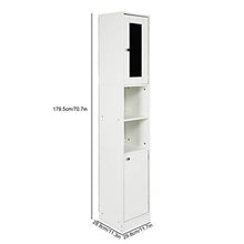 Armadio a Colonna da Bagno 28.8 x 29.8 x 179.5 cm Mobile Alto Colonna Bagno Armadio verticale Armadietto a specchio da bagno alto