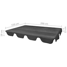 E E-NICES Baldacchino di Ricambio per Dondolo da Giardino Grigio 226x186cm
