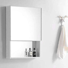 WWSHM Armadietto per Specchio da Parete per Bagno con Ante e ripiano in Metallo Organizzatore Multiuso (40 × 65 cm / 15,7 '' × 25,6 '')