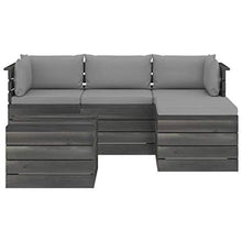 FAMIROSA Set Divani da Giardino su Pallet 5 pz con Cuscini Massello Pino-1804