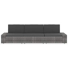 Tidyard Divano Modulare a 3 Posti, Divano da Esterno, Mobili da Giardino in Polyrattan Grigio