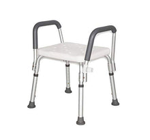 BESTSOON Sgabello Doccia Sedia da Bagno con Braccioli in Lega di Alluminio Regolabile in Altezza Bianca