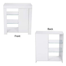 ffu Armadi Moderni con Strisce LED, Credenze, Armadietti, Telecomando (Bianco)