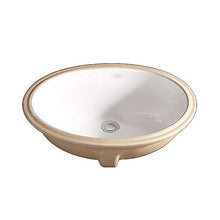 Lavello Contenitore Tondo in Ceramica, Lavabo da Bagno, Lavabo da Incasso, Antitrabocco/Antispruzzo/Facile da Installare E Facile da Pulire, Bianco