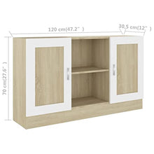 vidaXL Credenza Bianco e Rovere Sonoma 120x30,5x70 cm in Truciolato