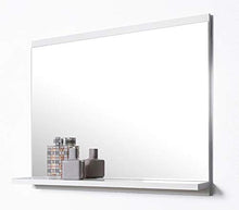 DOMTECH - Specchio da pare per bagno con mensole, colore bianco