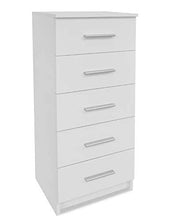 Zerone Comò a 5 Ripiani, Armadio Moderno con cassetti a Colonna Verticale per Ufficio Camera da Letto dell'hotel, 41 x 35 x 106 cm