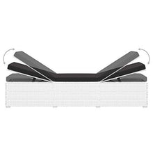 vidaXL Lettini Prendisole con Tavolino 3 pz in Polyrattan Bianco
