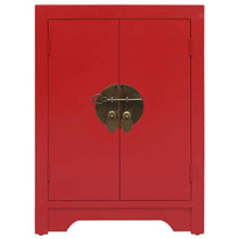 FAMIROSA Comodino Rosso 38x28x52 cm in Legno di Paulownia