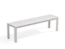 Beliani Arredamento da Giardino Set di Tavolo e Panchine in Legno e Alluminio da Esterno Bianco Nardo