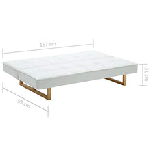Tidyard Divano Letto Similpelle e Telaio in Legno 157 x 81 x 74,5 cm Bianco