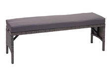 Mendler Panca panchina HWC-G16 polyrattan 112cm Grigio Cuscino Grigio Scuro