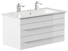 Mobile bagno ,lavabo Villeroy & Boch Venticello 100cm bianco lucido,doppio