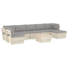 FAMIROSA Set Divani da Giardino su Pallet 8 pz con Cuscini Legno Abete-3613
