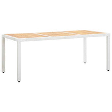 SKM Tavolo da Giardino Bianco 190x90x75 cm in Polyrattan e Acacia