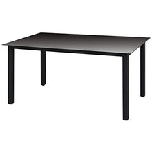 vidaXL Tavolo da Pranzo per Giardino Vetro Alluminio 150x90x74cm Nero Tavolino