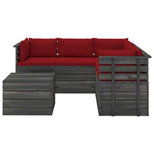 vidaXL Set Divani da Giardino su Pallet 6 pz con Cuscini Massello Pino