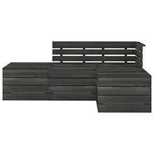 vidaXL Set Divani da Giardino su Pallet 4 pz Legno Pino Grigio Scuro