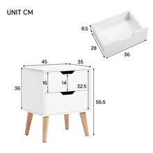 SUFUBAI Comodini Set di 2 Comodini Moderno Comodino con Cassetto Comodino con Gambe in Legno Solido per Camera da Letto Soggiorno