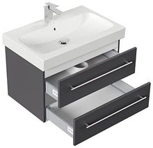 emotion Lavabo con mobiletto, Legno, Antracite Lucido, 75, 2 unità