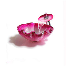 Jgophu - Vaschetta per lavabo in vetro rosa a forma di fiore