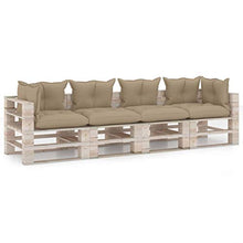 vidaXL Divano da Giardino Pallet 4 Posti con Cuscini in Legno di Pino