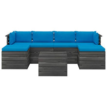 vidaXL Set Divani da Giardino su Pallet 7 pz con Cuscini Massello Pino