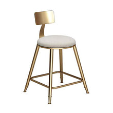YS Sedia con Schienale in Metallo Highgold Cuscino in Stoffa Moderna Sala da Pranzo,Bianca,65 cm