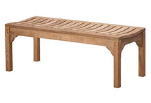 Panca da Giardino Ferrara, Resistente alle intemperie, in Legno di Teak Massiccio, Larghezza 120 cm