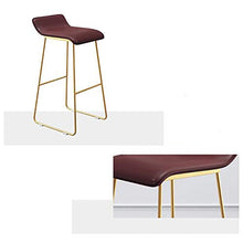 XINGLEI Sgabelli da Bar, sgabelli Alti, sgabelli da Bar Comodi dal Design ergonomico, con schienali e Gambe in Metallo Solido per Cucina, Pub e bancone (Color : Wine red2, Size : 75cm)