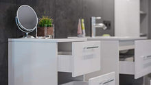 Set di mobili da bagno Firenze 60 (5 parti/B) bianco lucido e specchio a LED