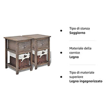 vidaXL 2x Comodini Chic Stile Rustico in Legno di Paulownia Marrone Mobiletto