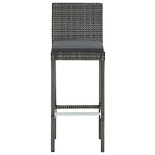 vidaXL Set da Bar da Giardino 5 pz con Cuscini in Polyrattan Grigio
