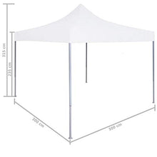vidaXL Gazebo Professionale Pieghevole 3x3m Acciaio Bianco