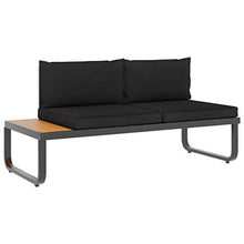 Tidyard Set Divano da Giardino 4 pz ad Angolo, Set di Mobili da Giardino, Set Divano Esterno Cuscini in Alluminio WPC