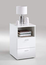 FMD Moebel Gemma A8 Comodino, 35 x 39.9 x 61.5 H Cm, Bianco, Nobilitato