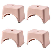 Niduo Bear Sgabello Basso per Bambini Sgabello Quadrato in Plastica, Sgabello Che Cambia Scarpe Bagno Piccolo Panca Impilabile 4 Pezzi,Rosa