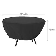 Tarente Tavola Rotonda Copertura Antipolvere Esterna Impermeabile coperture Giardino Patio mobili (Nero)