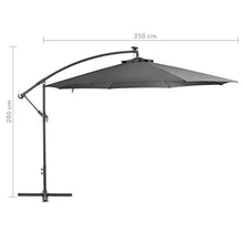 Tidyard Ombrellone da Giardino con Palo, Ombrello Parasole da Esterno in Alluminio, Ombrellone da Esterni, Ombrellone a Sbalzo 350 cm Antracite